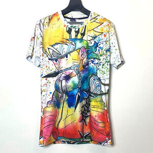 Mr 1991 Inc & Miss‎ Go Naruto Allover Print T Shirt Teen Size XL White